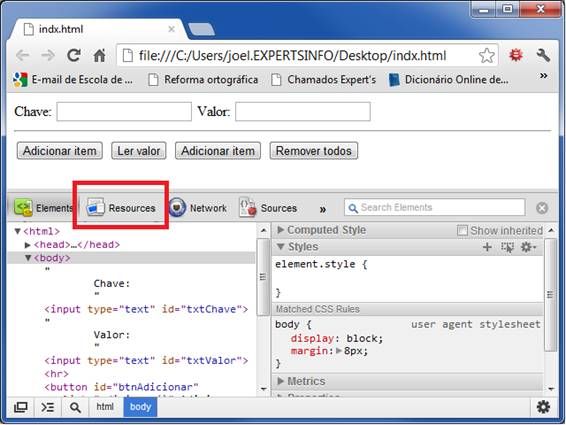 Ferramenta do Chrome para desenvolvedores